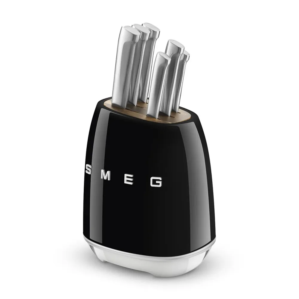SMEG Messenblok met 6 messen 'Zwart' KBSF02BL