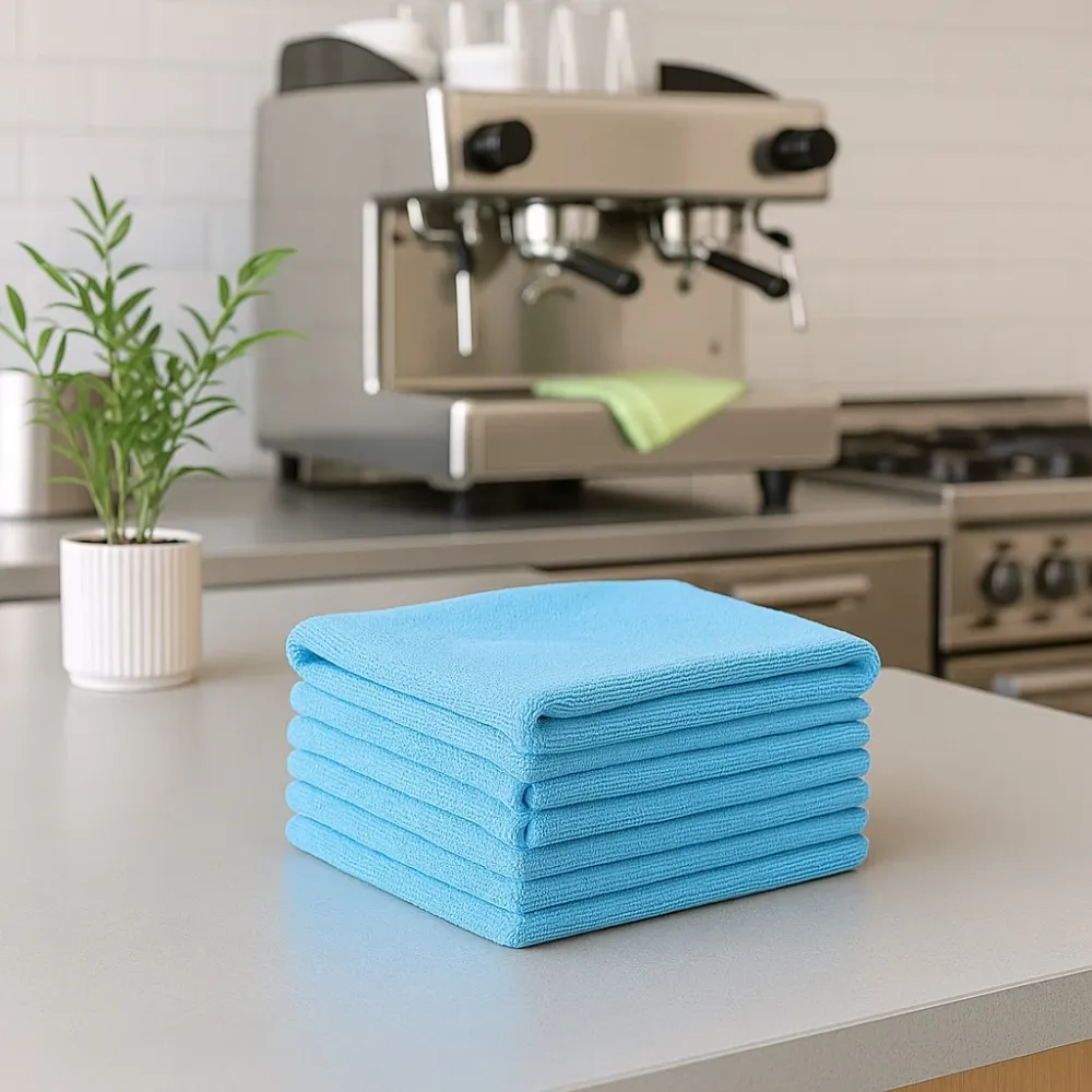 Microvezeldoeken 40x40 Horeca - Blauw (10 Stuks)