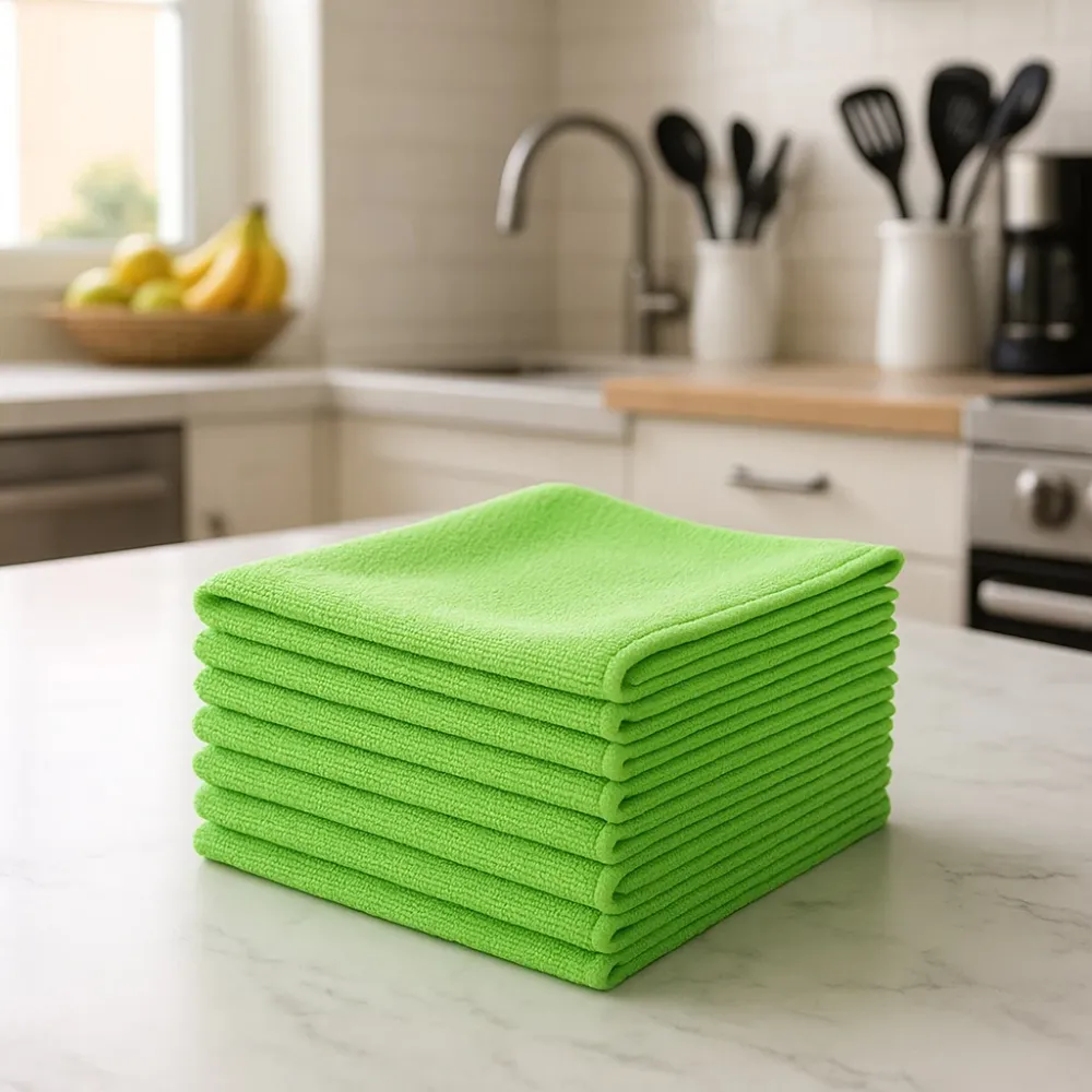 Microvezeldoeken 40x40 Horeca - Groen (10 Stuks)