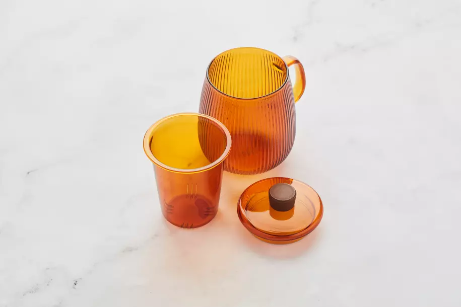 Theekop met filter 600ml donker oranje Pointvirgule
