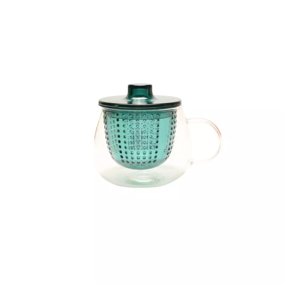 Theemok met filter blauwgroen 300ml Pointvirgule