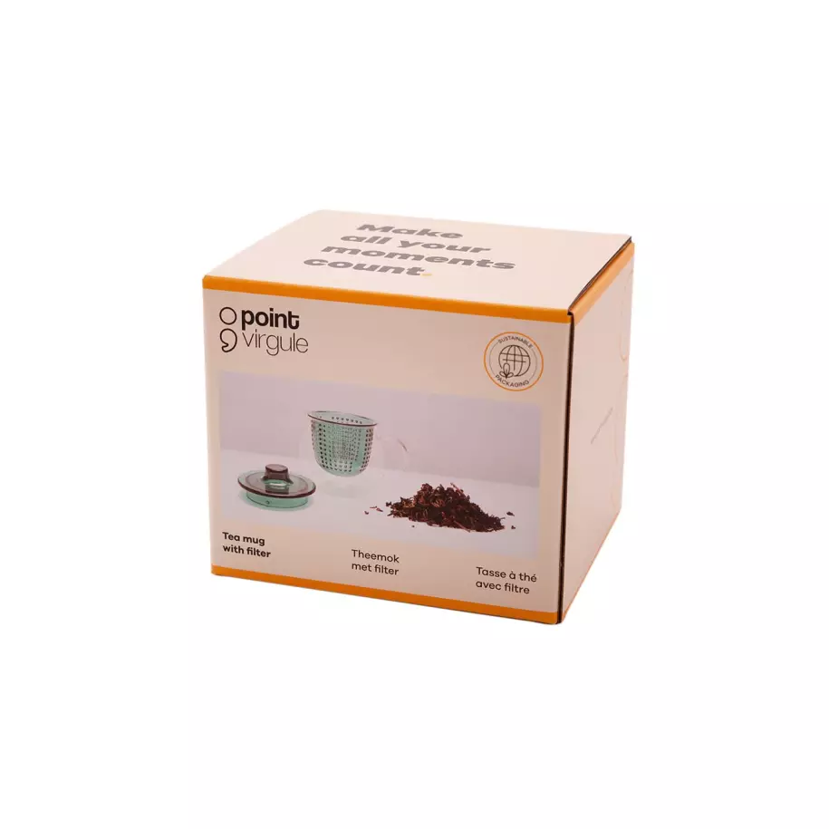 Theemok met filter blauwgroen 300ml Pointvirgule