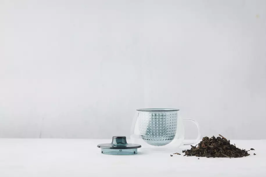 Theemok met filter blauwgroen 300ml Pointvirgule