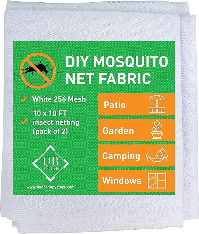 3x3 M Witte Klamboestof | Net 2-Pack