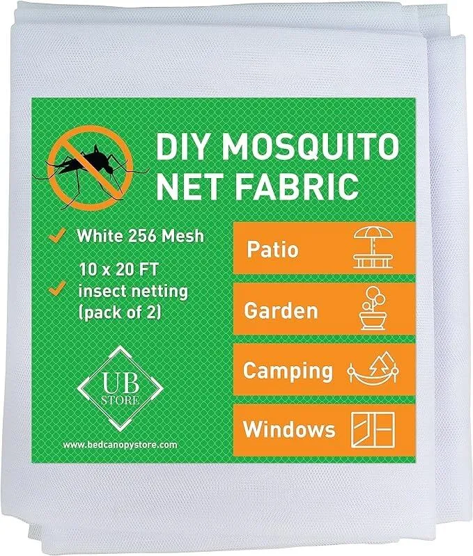3x6 M Witte Klamboestof | Insectennet 2-Pack