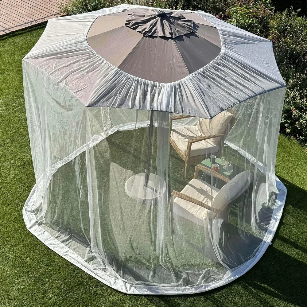 2.8 M Witte Parasol Klamboe | Buiten Terrasnet