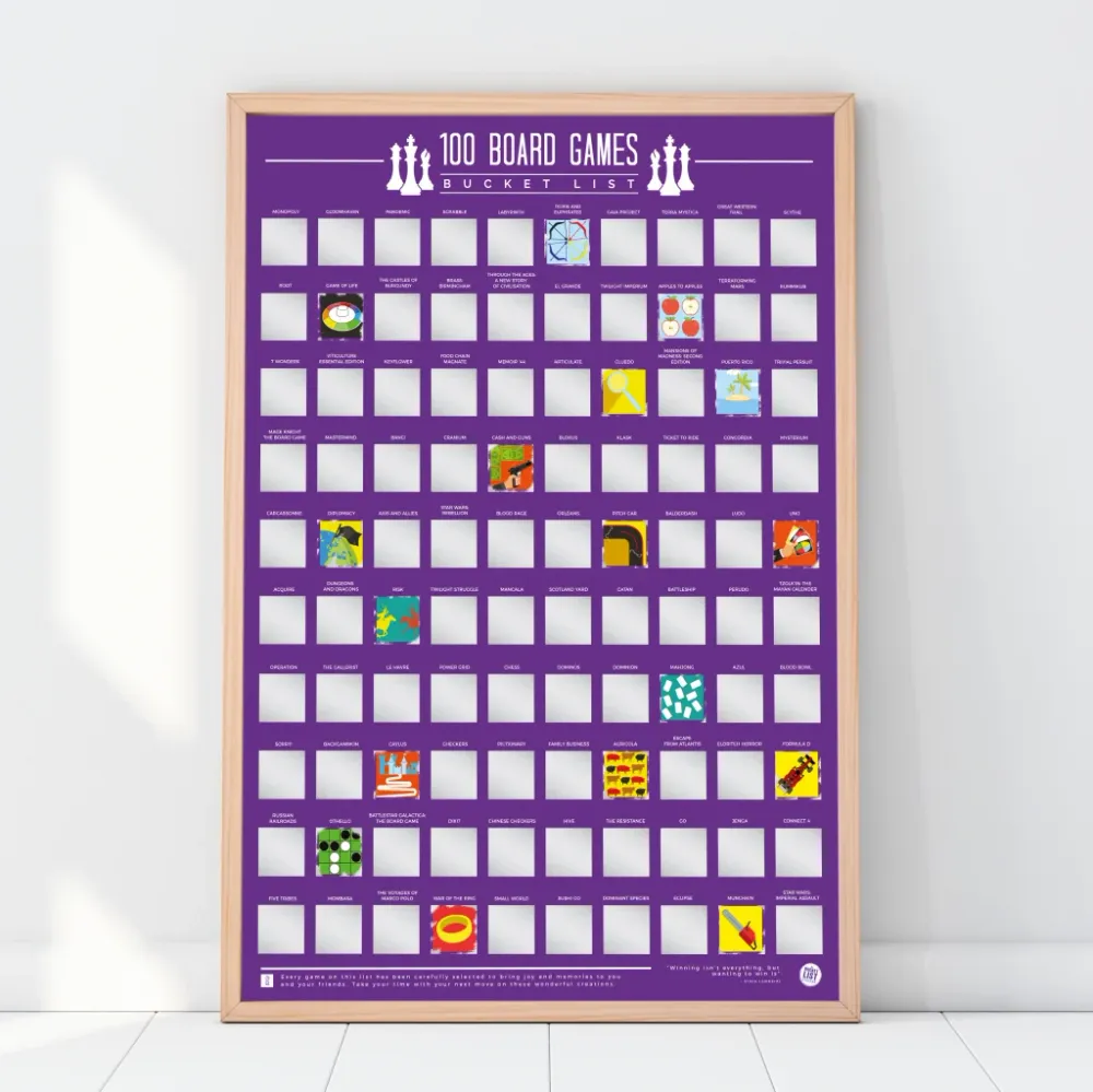 Gift Republic Krasposter - 100 Board Games