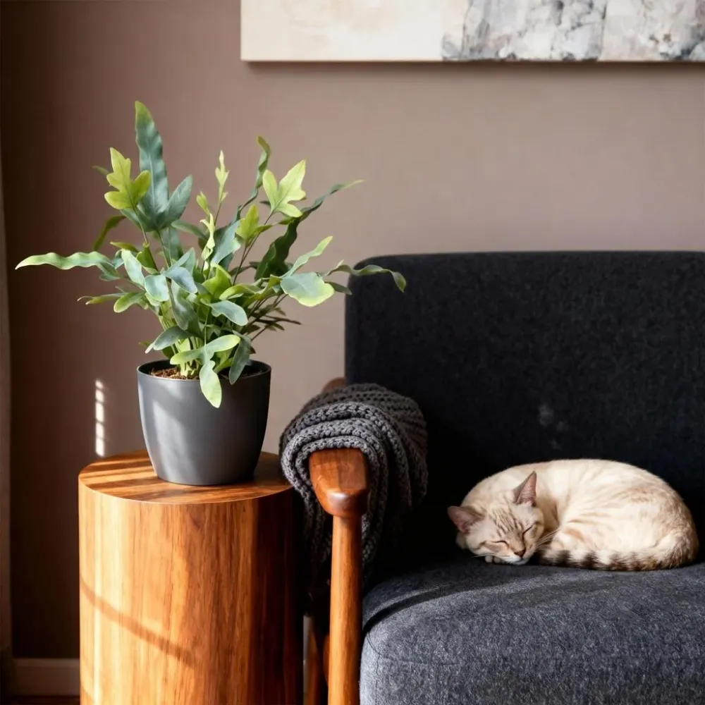 Phlebodium aureum Blue Star - Blauwe Varen - Huisdiervriendelijke Plant - Blauw - 2 Planten - met Potter Grijs - Pot 12cm...