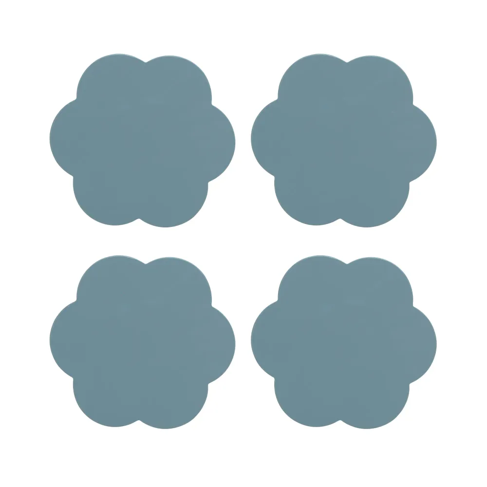 Chambray Blauwe Onderzetters – Set van 4