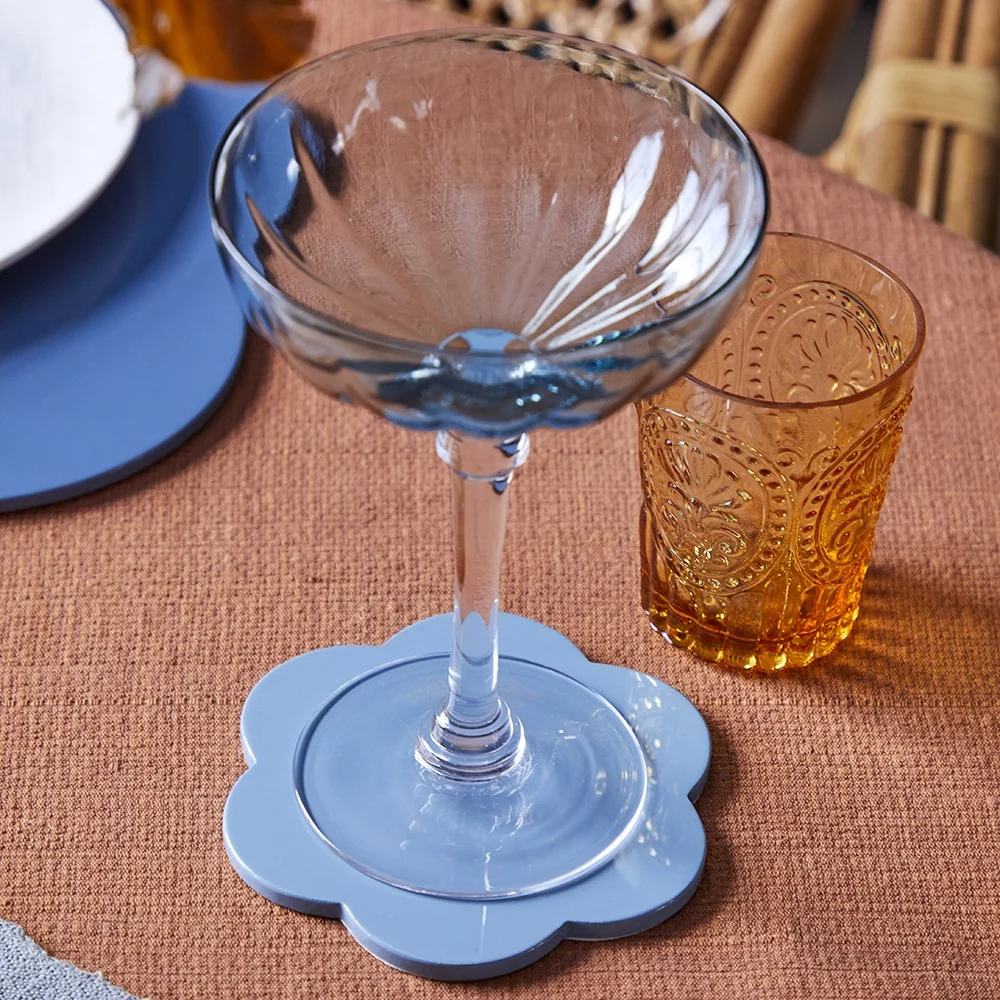 Chambray Blauwe Onderzetters – Set van 4