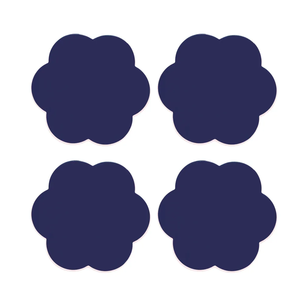 Marineblauwe onderzetters – Set van 4