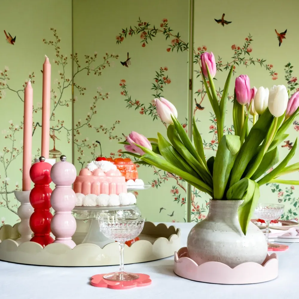 Watermeloen Roze Onderzetters – Set van 4