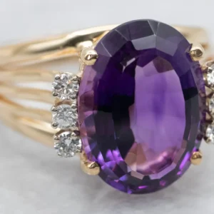 Amethyst and Diamond Ring met 4 Refills