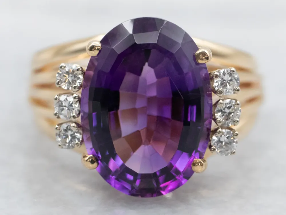 Amethyst and Diamond Ring met 4 Refills