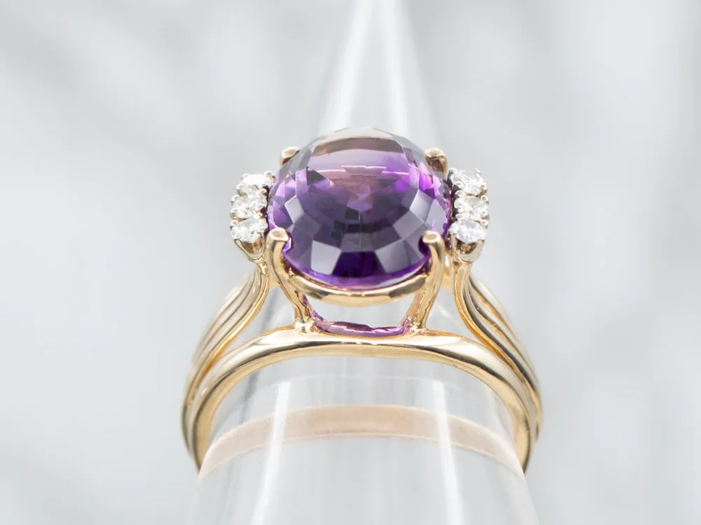Amethyst and Diamond Ring met 4 Refills