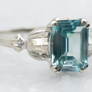 Blue Zircon Solitaire Ring