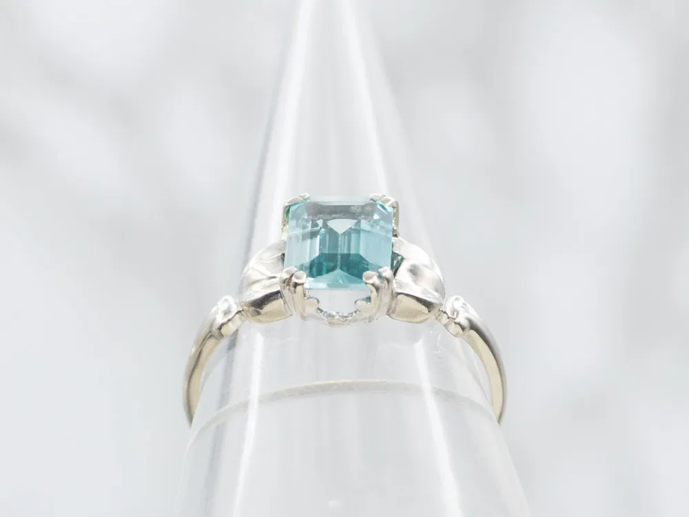 Blue Zircon Solitaire Ring