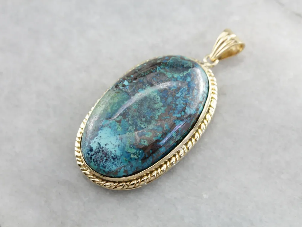 Certificeerde Earthy Chrysocolla Pendant