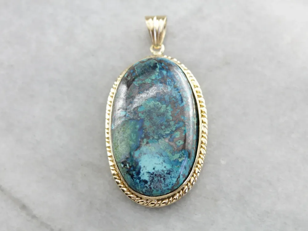 Certificeerde Earthy Chrysocolla Pendant