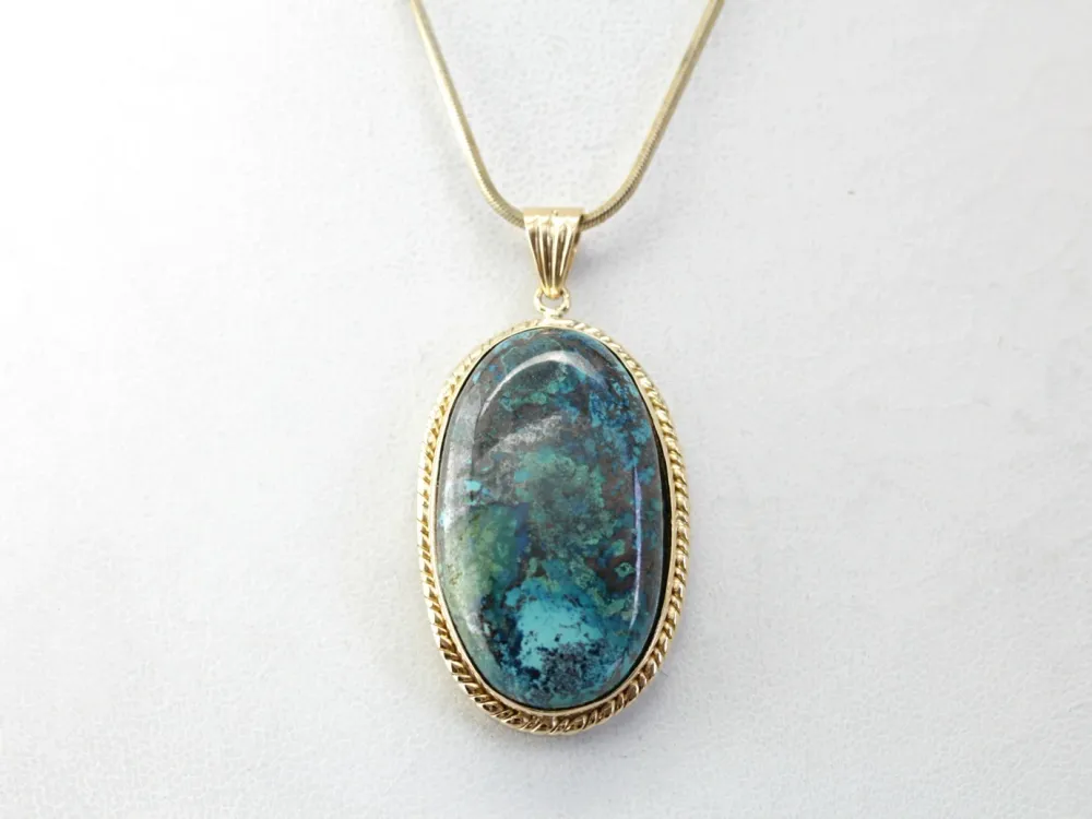 Certificeerde Earthy Chrysocolla Pendant