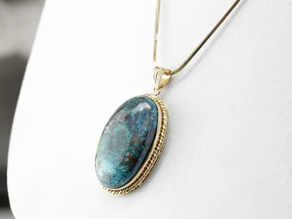 Certificeerde Earthy Chrysocolla Pendant