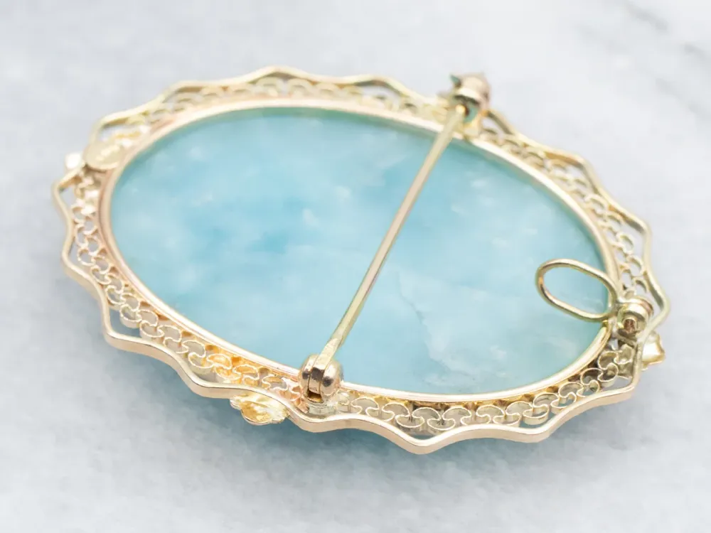 Ecologische Hemimorphite Brooch or Pendant