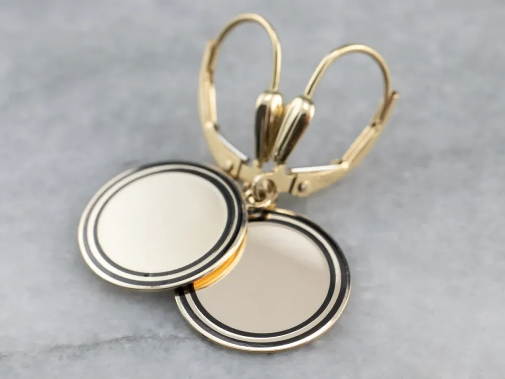 Enamel and Verguld Drop Earrings op Zonne-energie