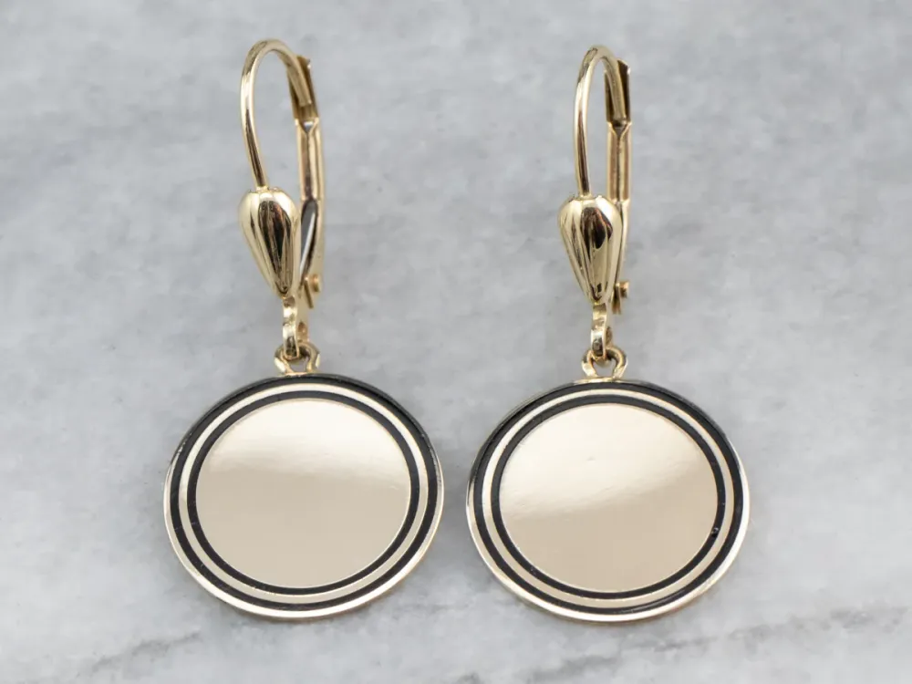 Enamel and Verguld Drop Earrings op Zonne-energie