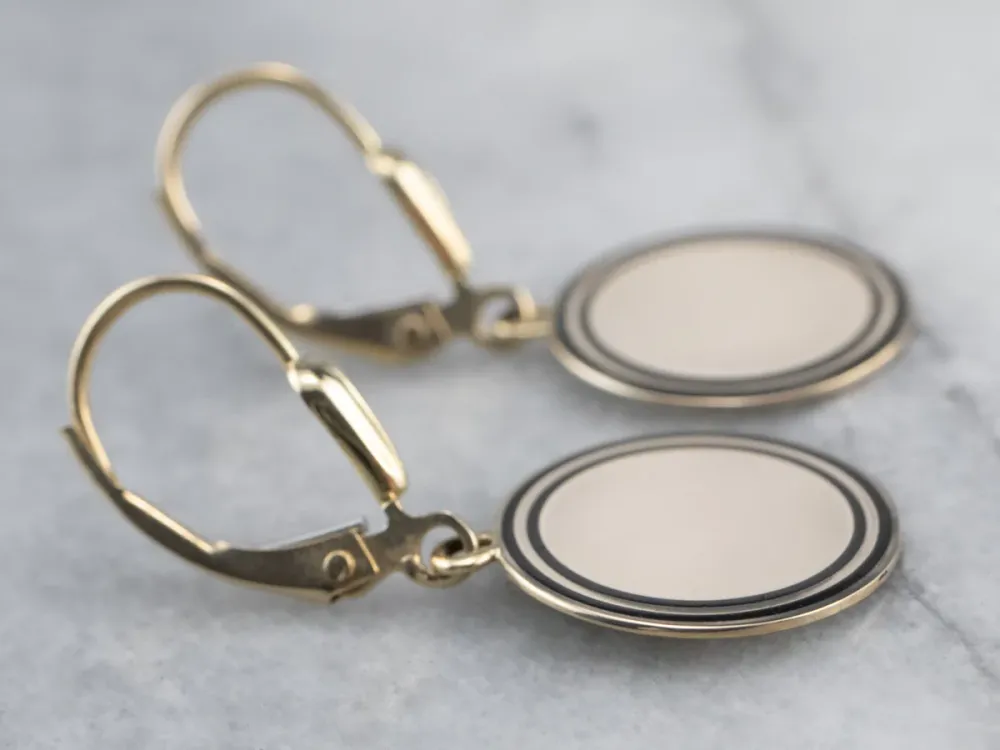 Enamel and Verguld Drop Earrings op Zonne-energie
