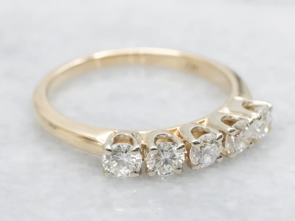 Five Stone Diamond Band met 4 Refills