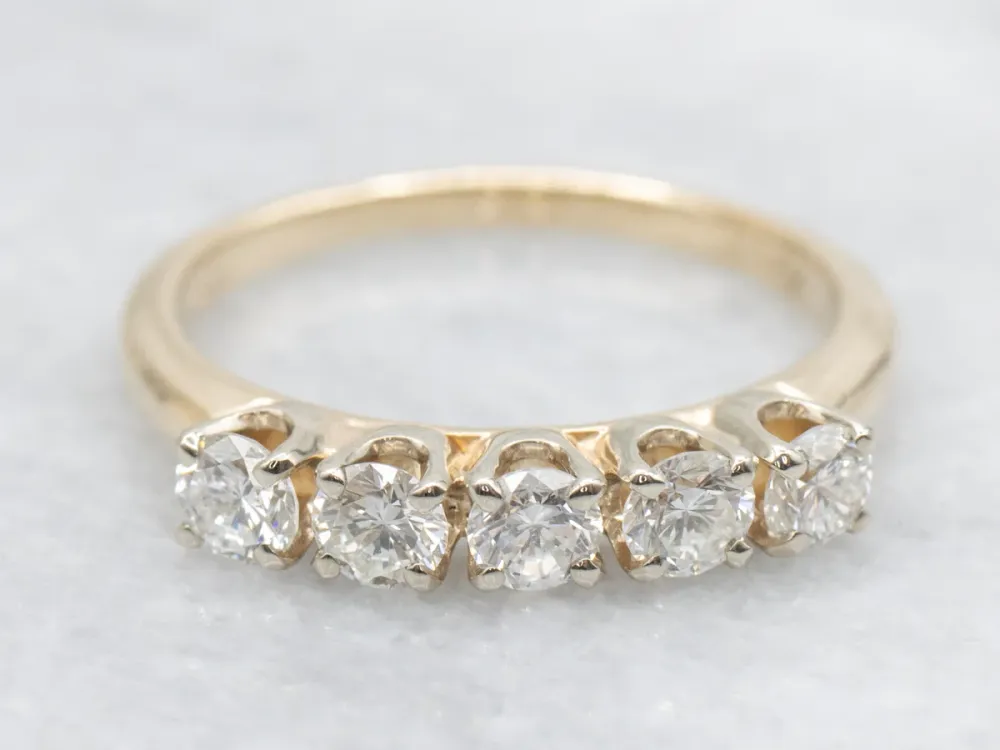 Five Stone Diamond Band met 4 Refills