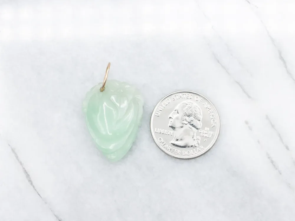Floral Carved Jadeite Pendant