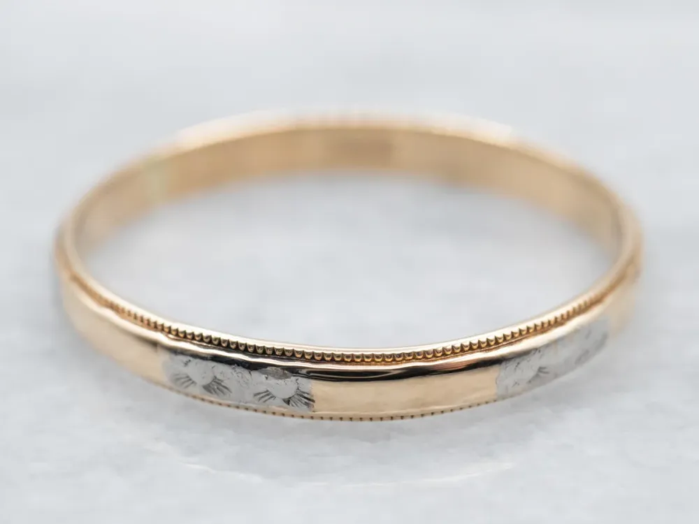 Forget-Me-Not Mixed Metalen Pattern Band