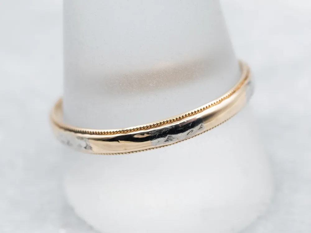 Forget-Me-Not Mixed Metalen Pattern Band