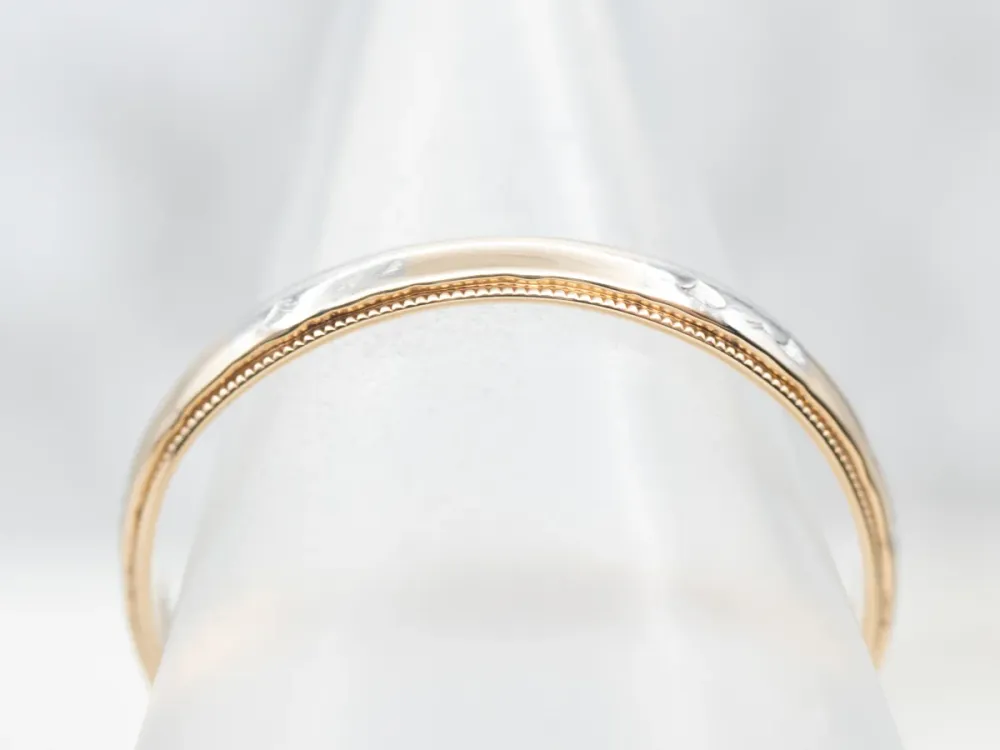 Forget-Me-Not Mixed Metalen Pattern Band