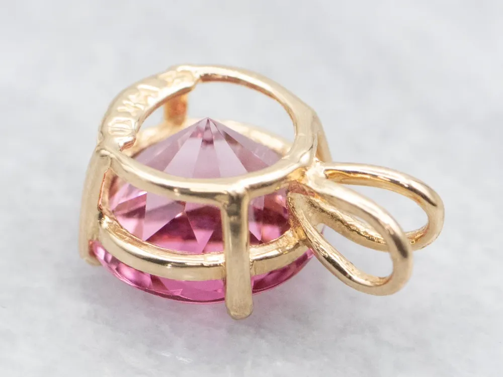 Fuchsia Tourmaline Solitaire Pendant