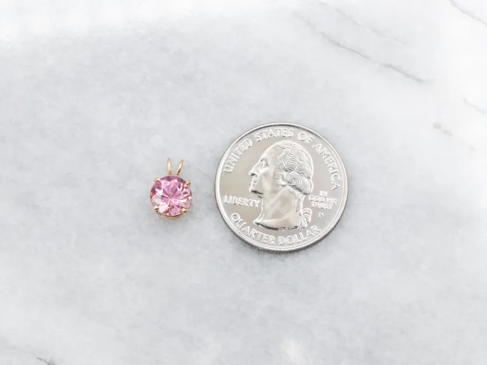 Fuchsia Tourmaline Solitaire Pendant