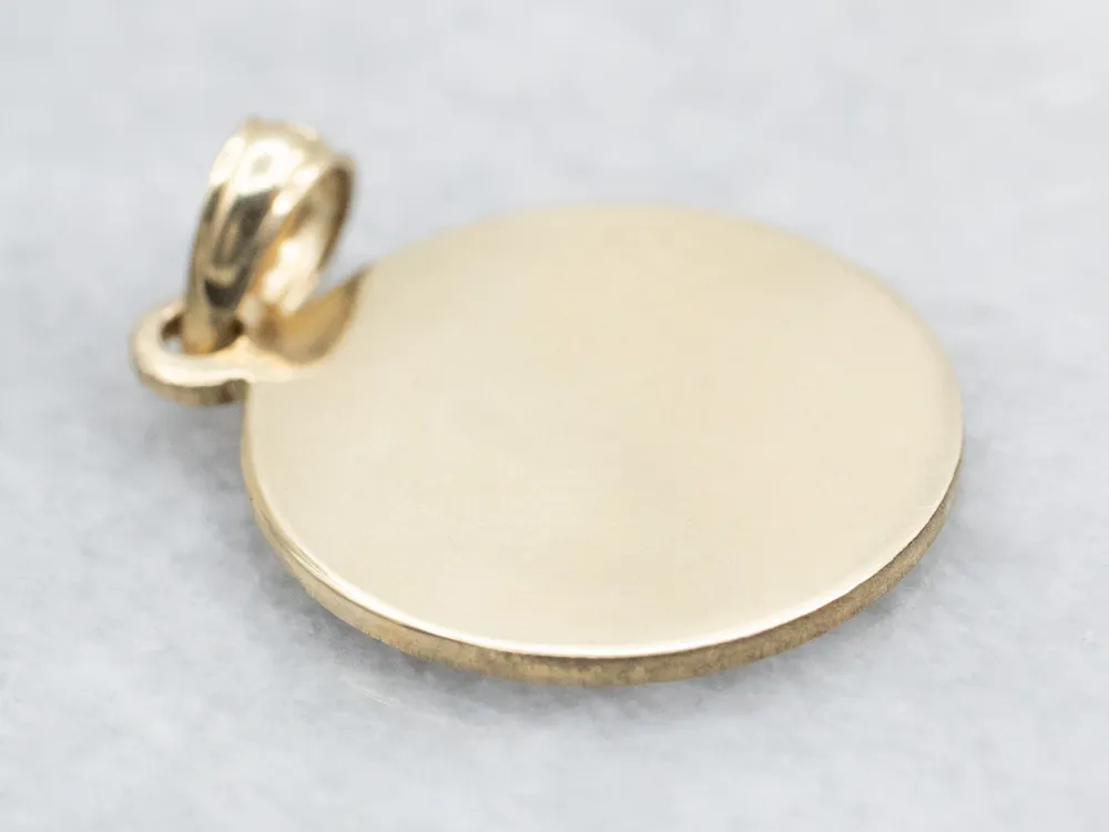 Gold Winged Cherub Pendant