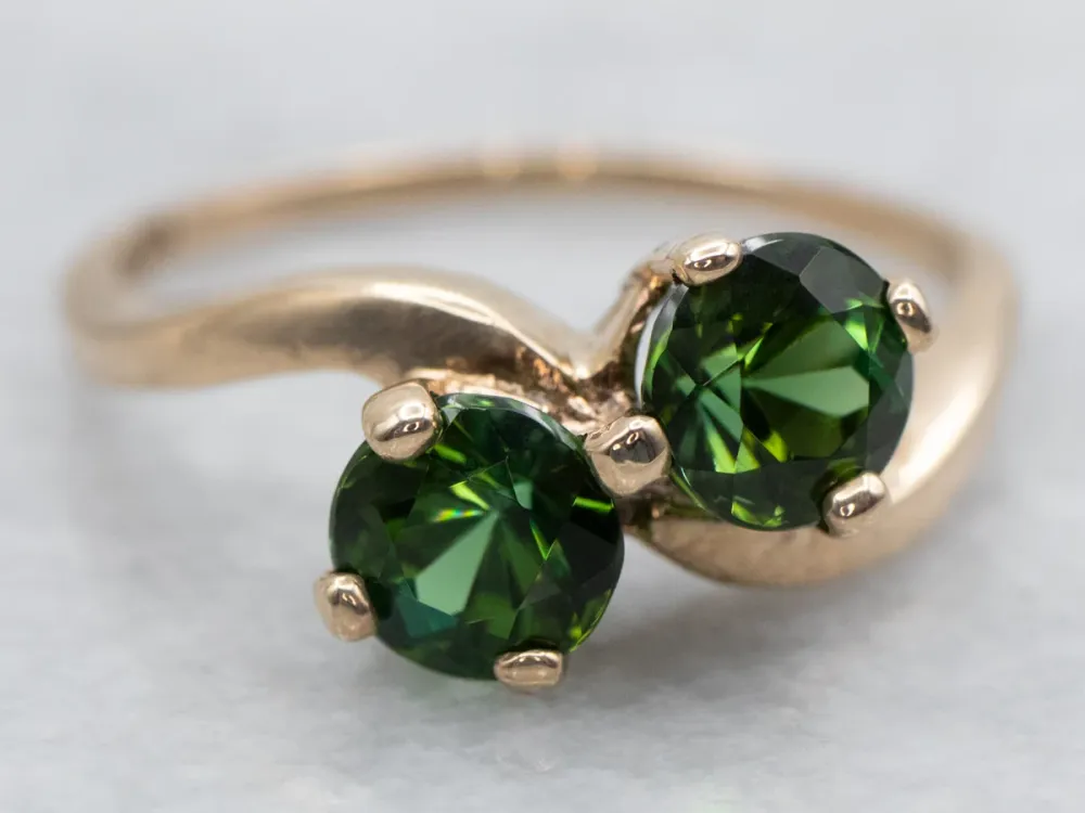 Green Tourmaline Bypass Ring