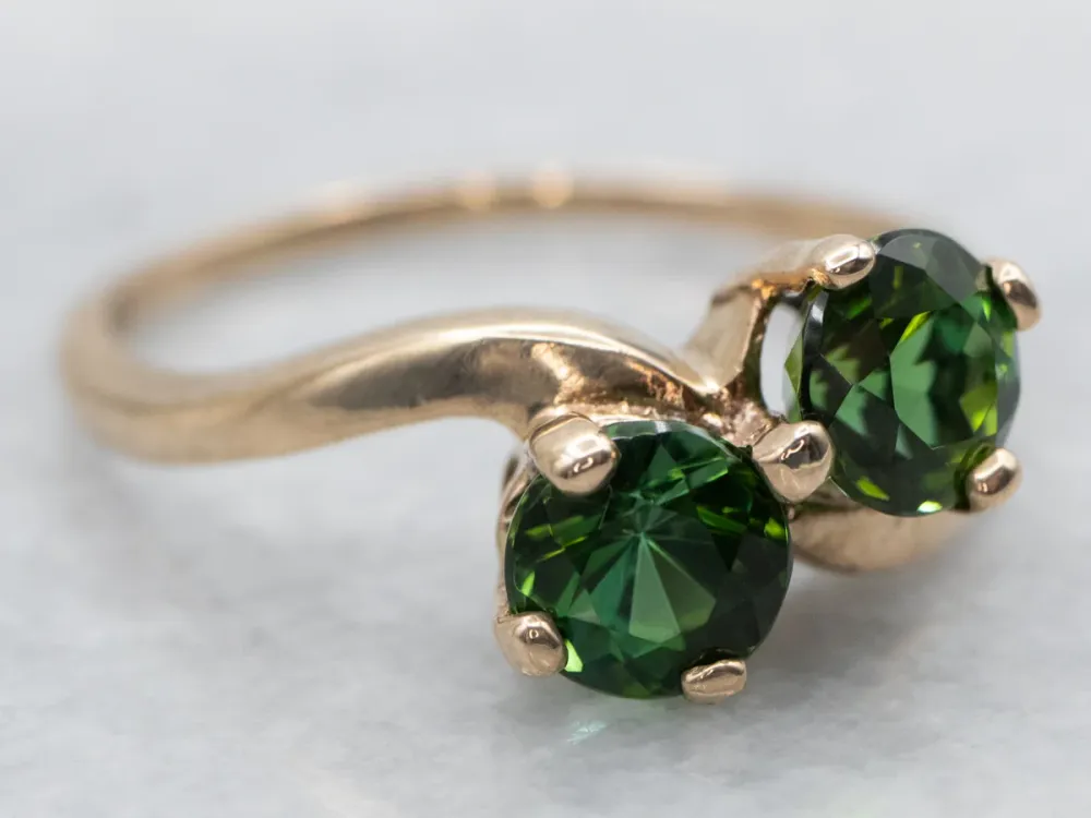 Green Tourmaline Bypass Ring