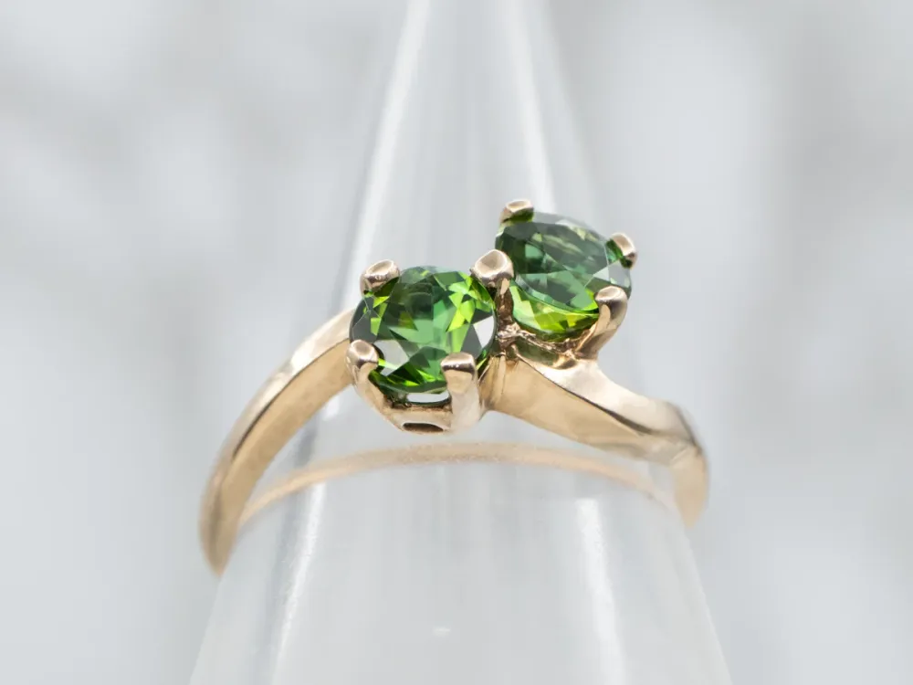 Green Tourmaline Bypass Ring