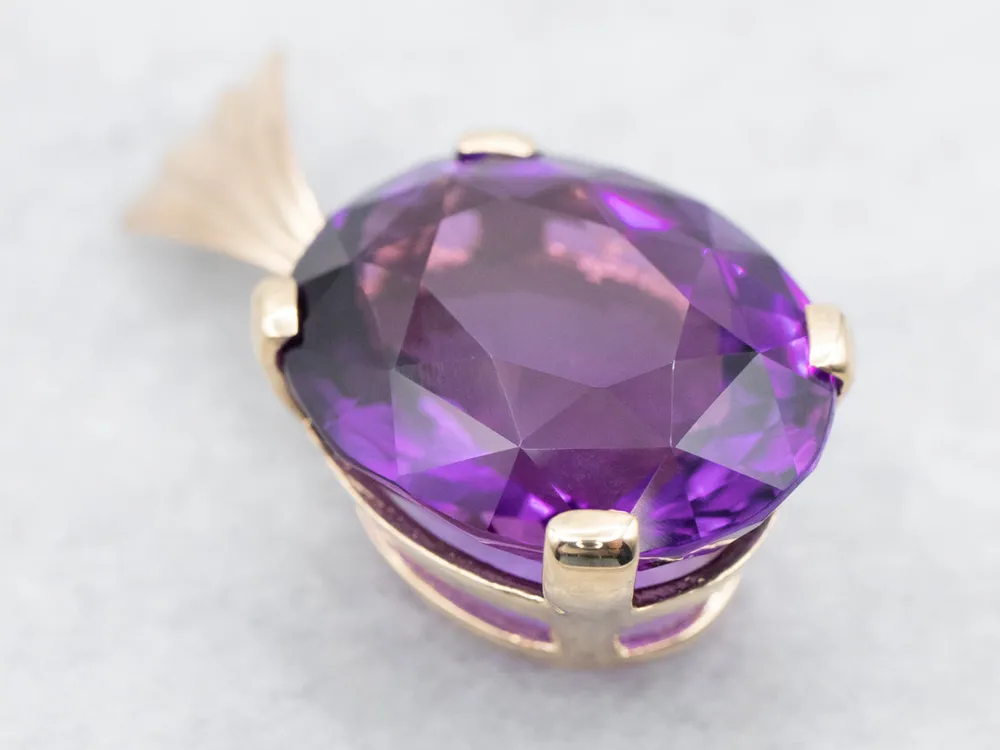 Groot Amethyst Solitaire Pendant