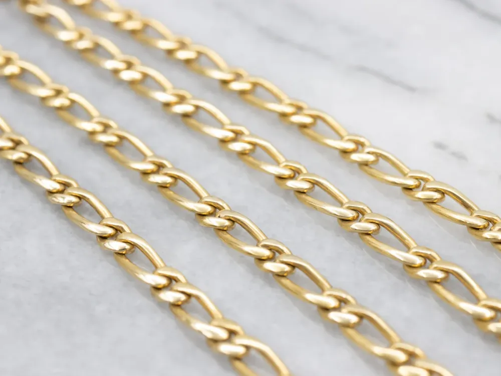 Long Yellow Gouden Figaro Chain