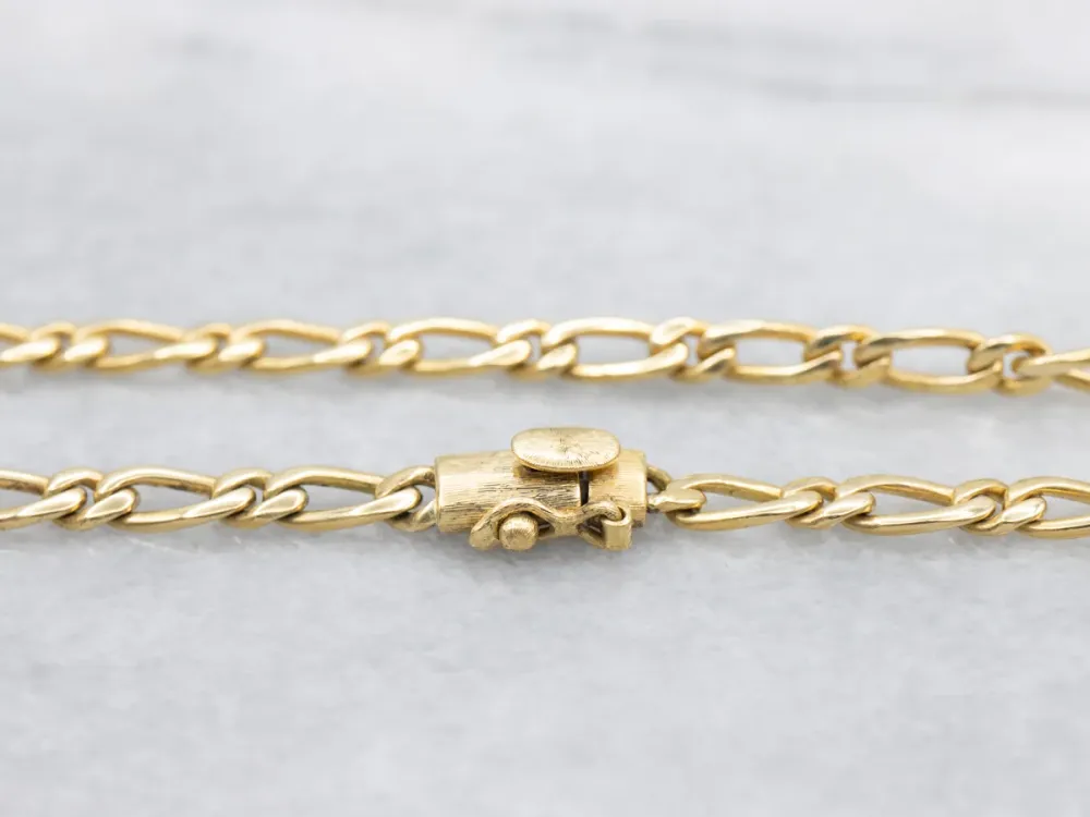Long Yellow Gouden Figaro Chain