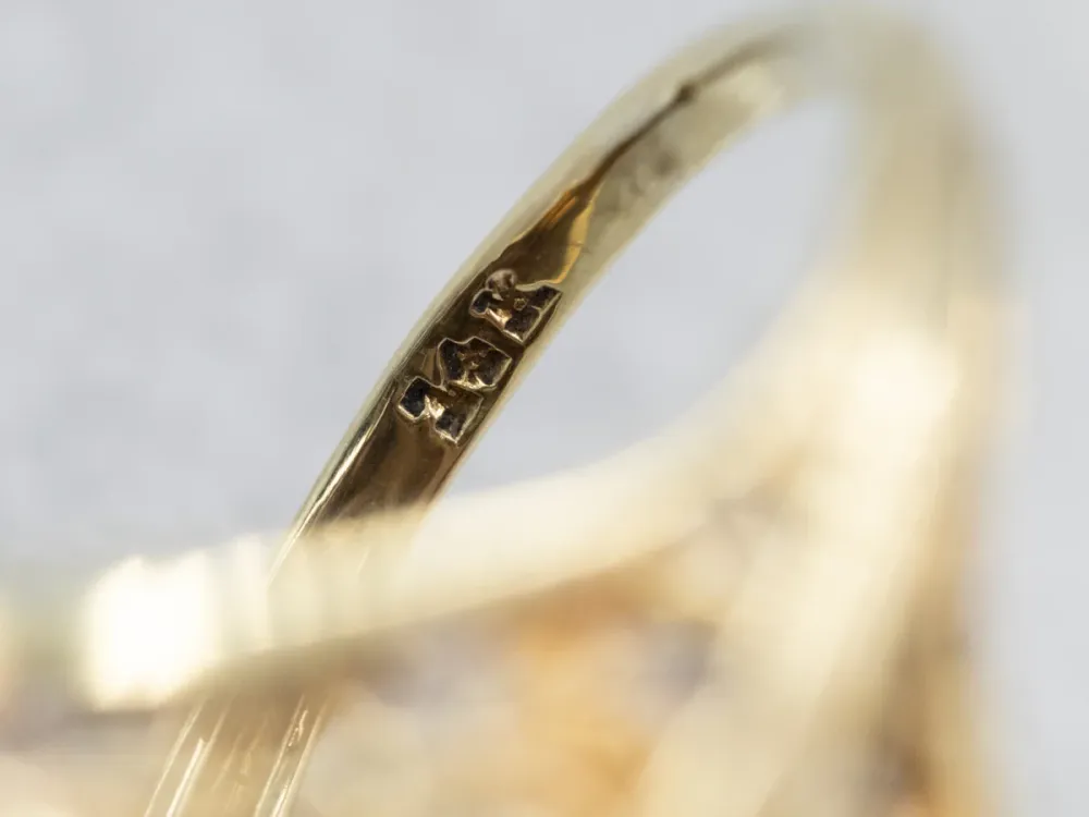 Marquise Cut Citrine Solitaire Ring met 4 Refills