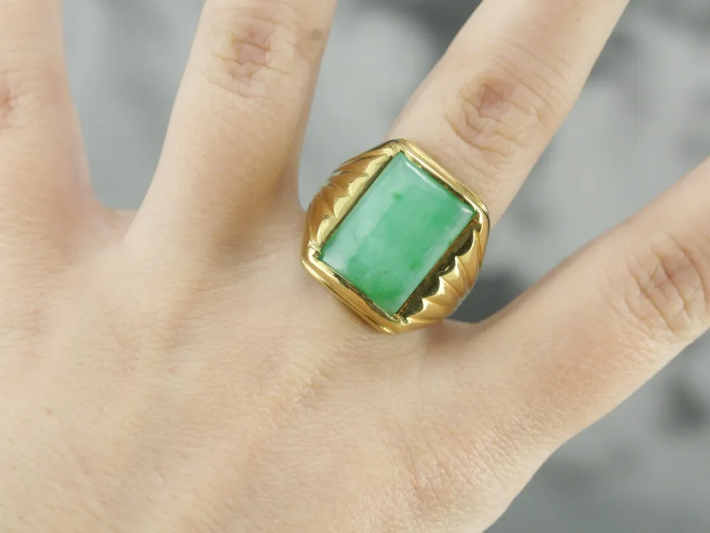 Men's Retro Era Jadeite Ring