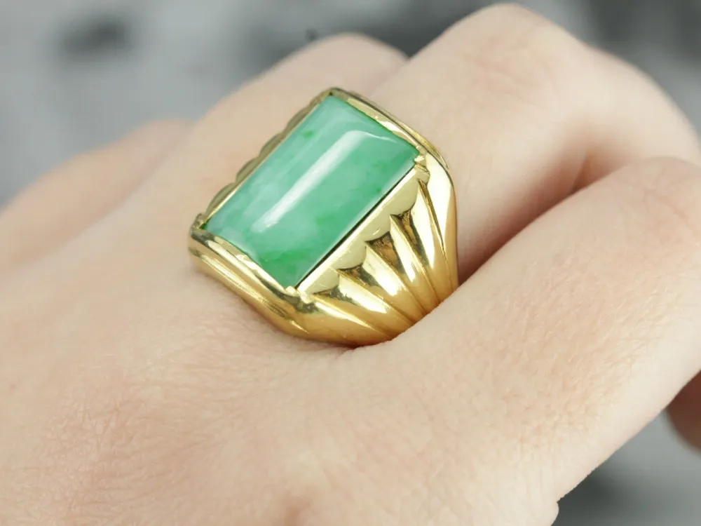 Men's Retro Era Jadeite Ring
