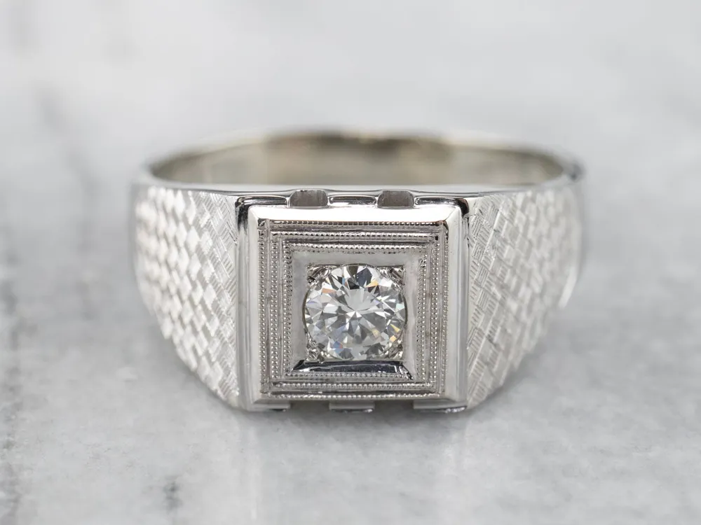 Men's Vintage Diamond Solitaire Ring