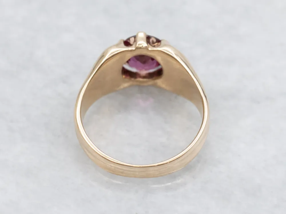 Mid-Century Garnet Solitaire Ring