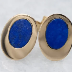 Mod Lapis and Goud Stud Earrings - Dier- en Milieuvriendelijk